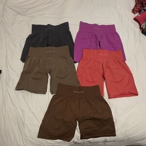 NVGTN Seamless High-Waist Shorts 6" - Charcoal, Magenta, Coral, Brown, Cocoa